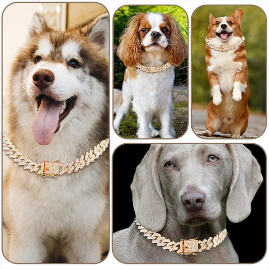 UnleashGo™ Diamond Cuban Pet Collar